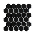 Selvklebende flis Hexagon svart - 10 pk.